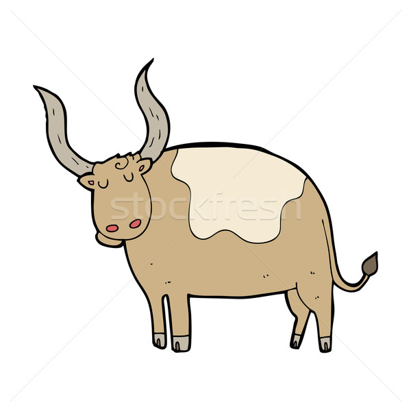 Cartoon ox main design vache ferme [[stock_photo]] © lineartestpilot