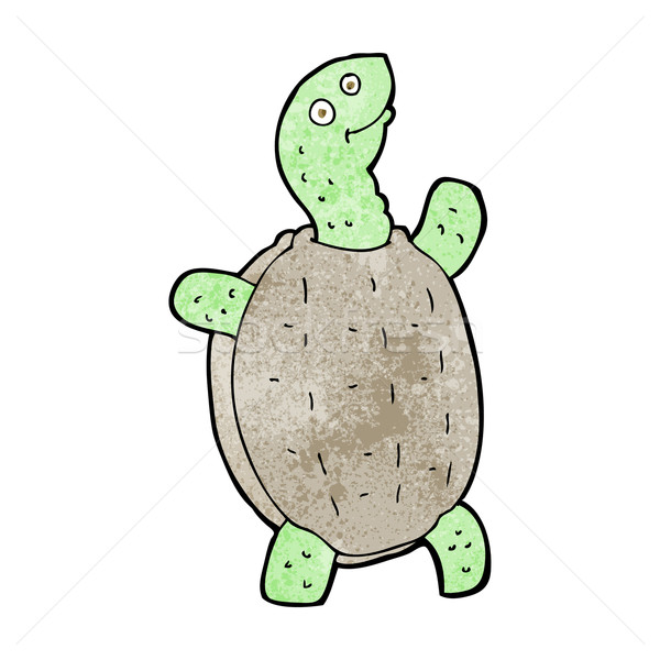 Stockfoto: Cartoon · gelukkig · schildpad · ontwerp · kunst · retro