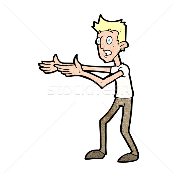 Stock photo: cartoon man desperately explaining