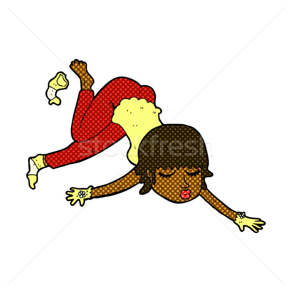 comic cartoon woman floating Stock photo © lineartestpilot