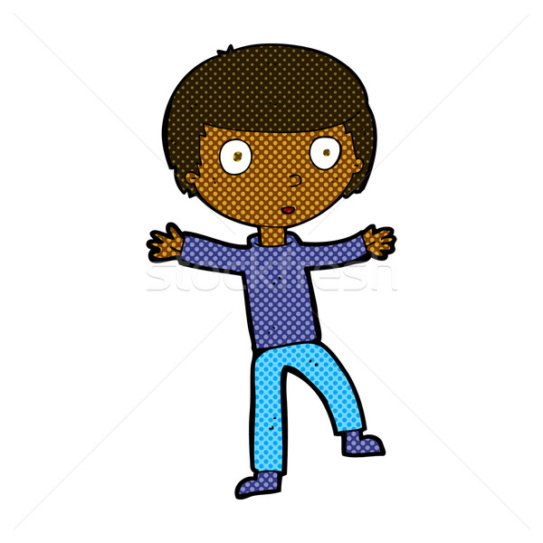 comic cartoon startled boy Stock photo © lineartestpilot