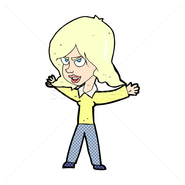comic cartoon woman gesturing Stock photo © lineartestpilot