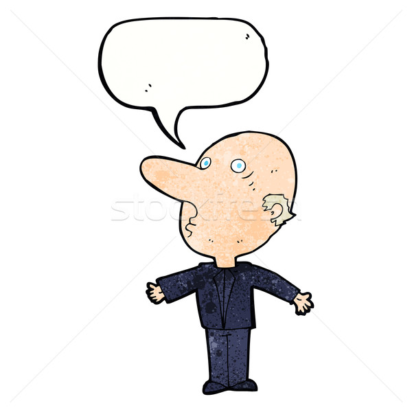 漫畫 困惑 中年男子 講話泡沫 手 男子 商業照片 © lineartestpilot