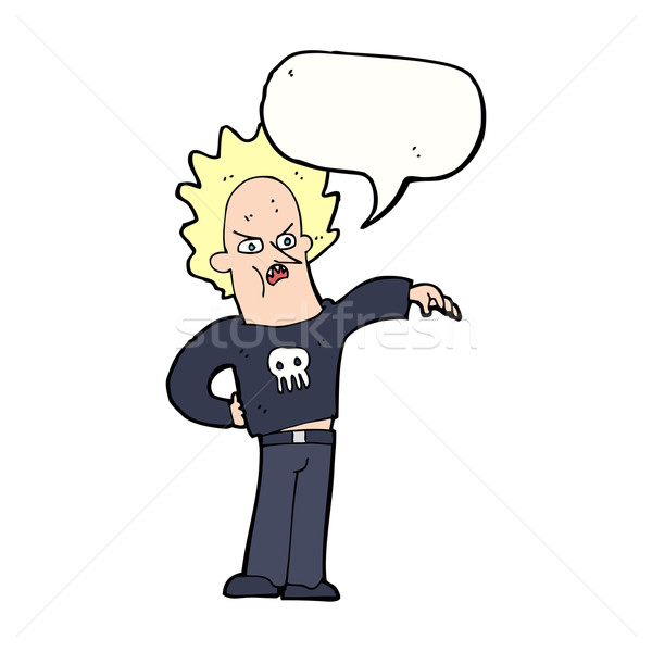cartoon nasty boy with speech bubble Stock photo © lineartestpilot