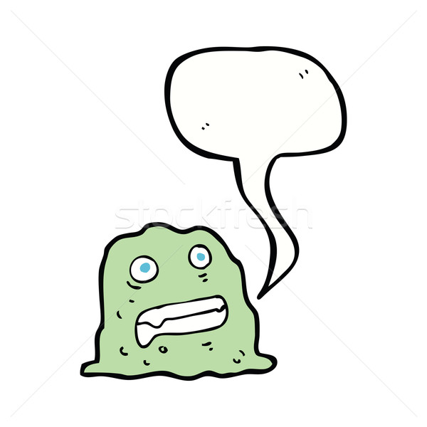 cartoon slime creature with speech bubble Stock photo © lineartestpilot