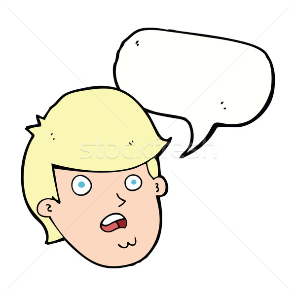 cartoon man with big chin with speech bubble Stock photo © lineartestpilot