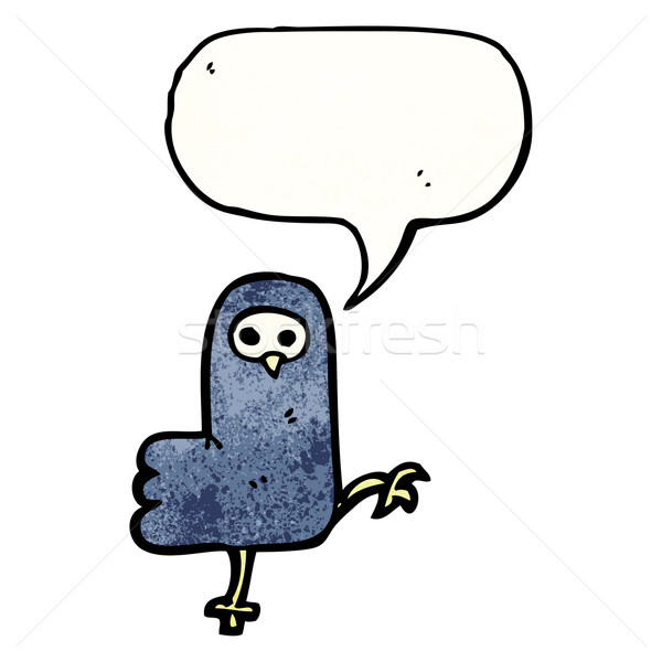 Stock photo: halloween crow with speech bubble