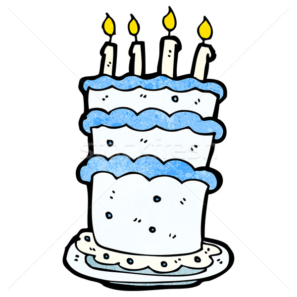 ビッグ 漫画 誕生日ケーキ ケーキ レトロな キャンドル ストックフォト © lineartestpilot