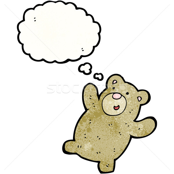 Stockfoto: Cartoon · gelukkig · teddybeer · dieren · retro · ballon