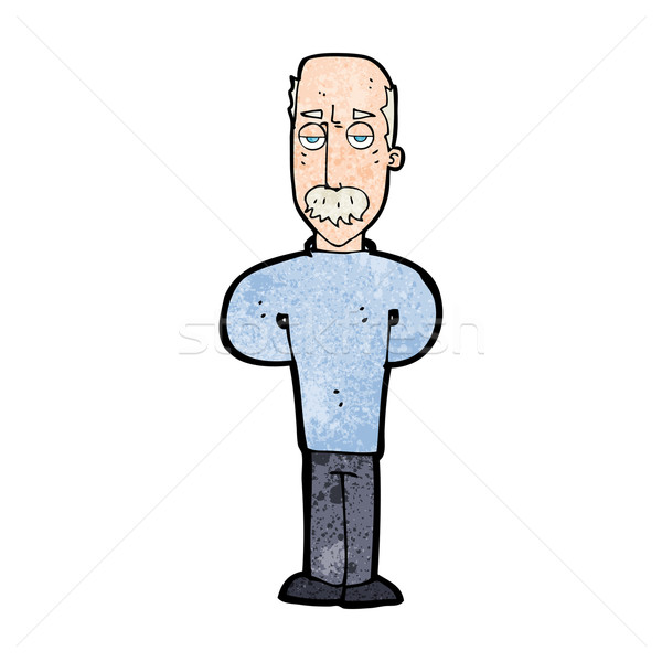 cartoon annoyed balding man Stock photo © lineartestpilot