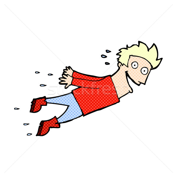 comic cartoon drenched man flying Stock photo © lineartestpilot