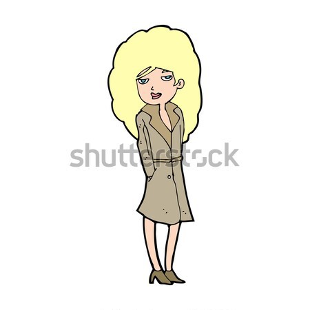 Komische cartoon vrouwelijke spion retro Stockfoto © lineartestpilot