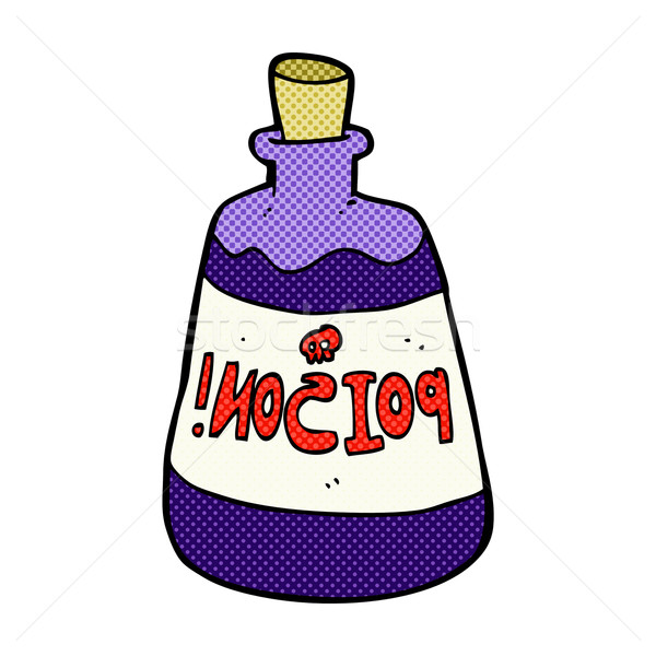 Dessinées cartoon bouteille poison rétro Photo stock © lineartestpilot