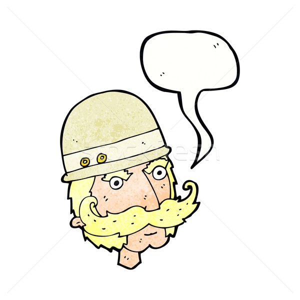 cartoon victorian big game hunter with speech bubble Stock photo © lineartestpilot