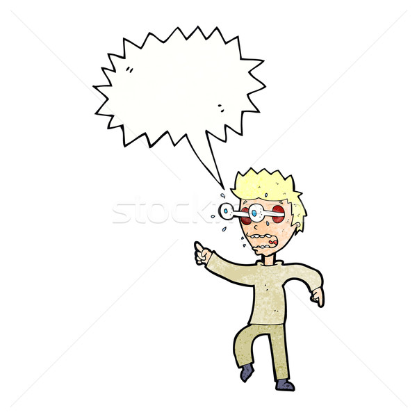 Stock photo: cartoon man with popping out eyes with speech bubble