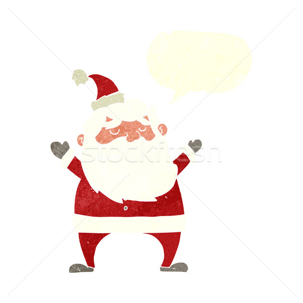 jolly santa cartoon with speech bubble Stock photo © lineartestpilot