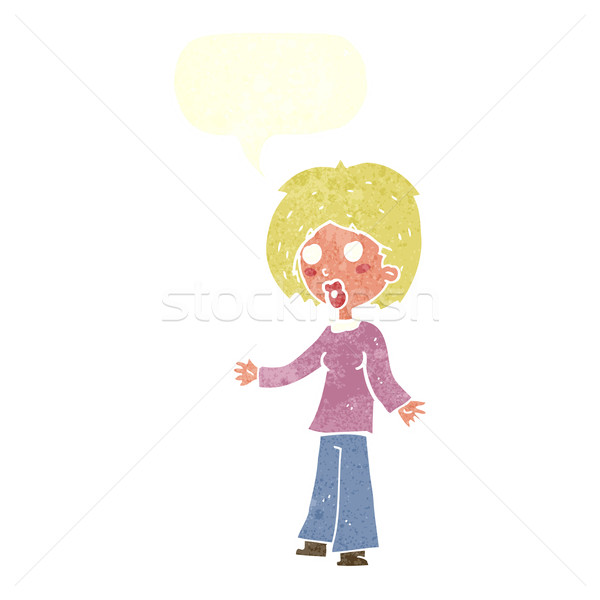 漫畫 感到驚訝 女子 講話泡沫 手 設計 商業照片 © lineartestpilot