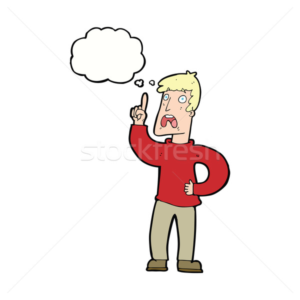 Cartoon człowiek skarga bubble myśl strony projektu Zdjęcia stock © lineartestpilot