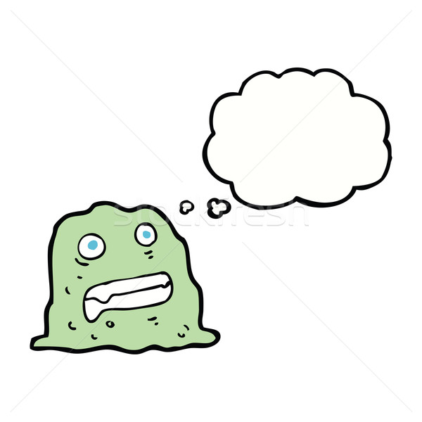 Cartoon créature bulle de pensée main design Photo stock © lineartestpilot
