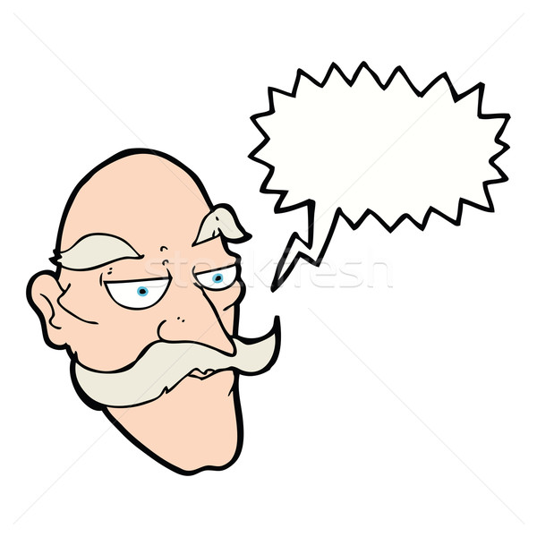 Cartoon oude man gezicht tekstballon hand man Stockfoto © lineartestpilot