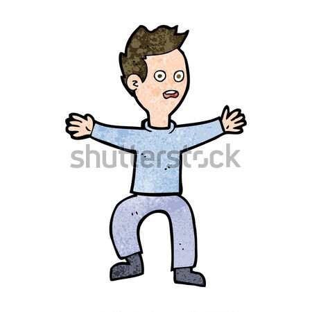 comic cartoon man panicking Stock photo © lineartestpilot