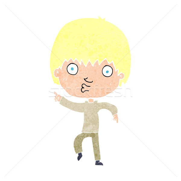 cartoon impressed boy pointing Stock photo © lineartestpilot
