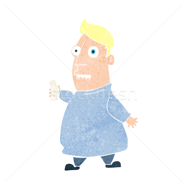 cartoon nervous man with tickets Stock photo © lineartestpilot
