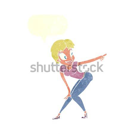 cartoon superhero woman pointing Stock photo © lineartestpilot