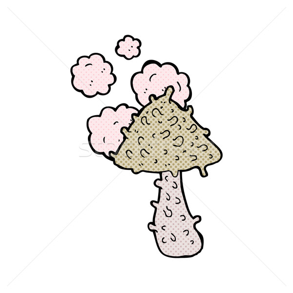 Dessinées cartoon bizarre champignons rétro Photo stock © lineartestpilot