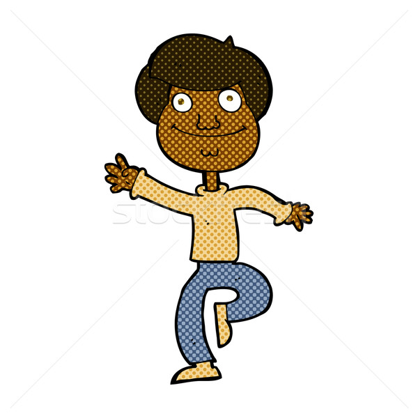 Cômico desenho animado dança homem retro Foto stock © lineartestpilot