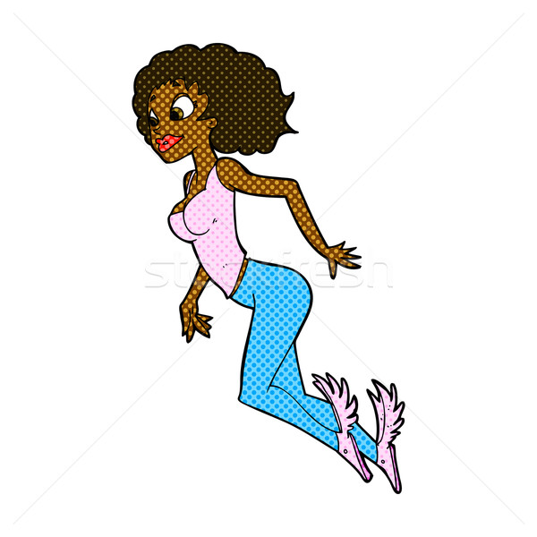 comic cartoon flying woman Stock photo © lineartestpilot