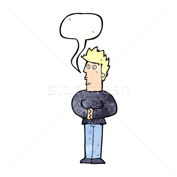 漫畫 緊張 男子 講話泡沫 手 設計 商業照片 © lineartestpilot