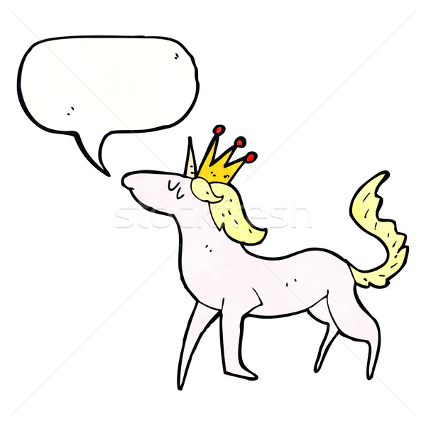 cartoon unicorn with speech bubble Stock photo © lineartestpilot
