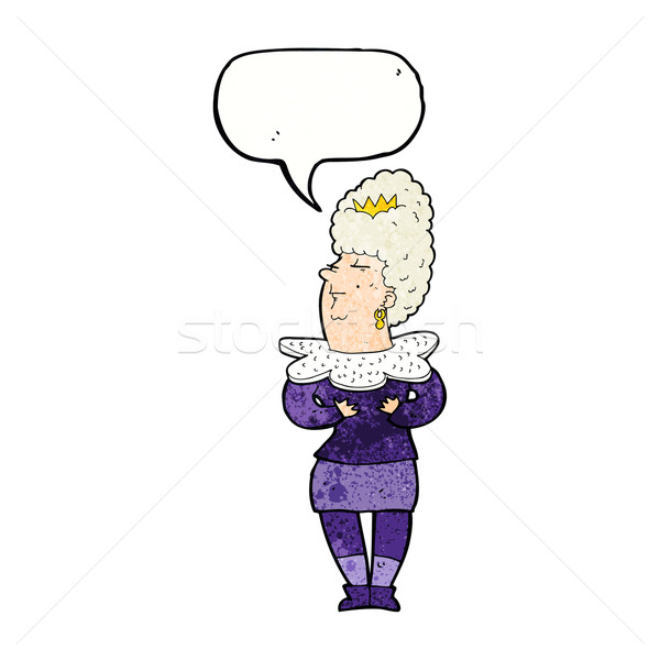 Cartoon aristocratisch vrouw tekstballon hand ontwerp Stockfoto © lineartestpilot