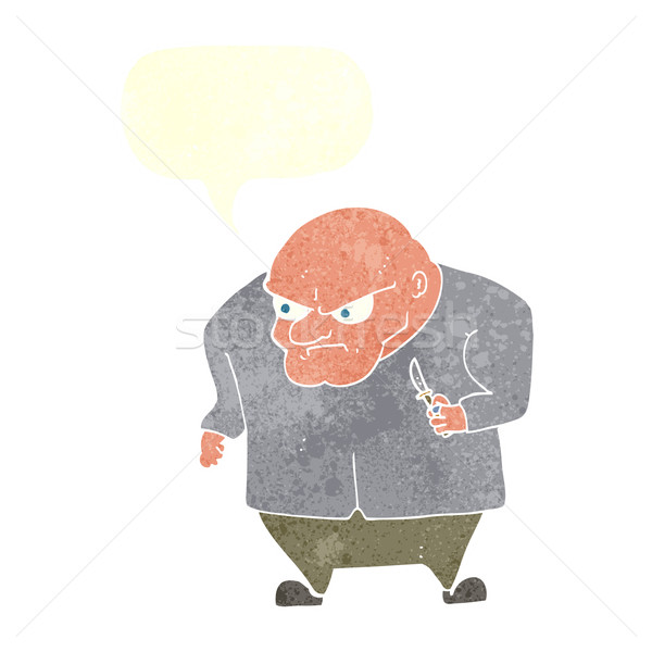 cartoon evil man with speech bubble Stock photo © lineartestpilot