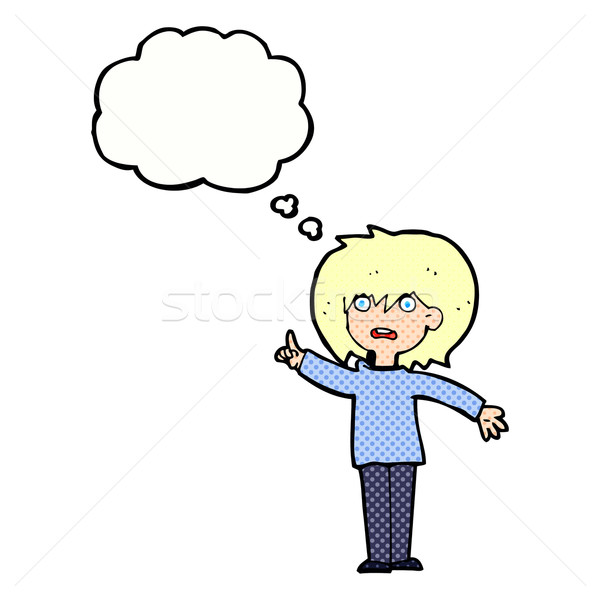 cartoon woman asking question with thought bubble Stock photo © lineartestpilot