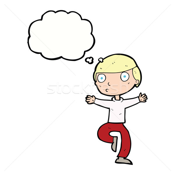 cartoon startled man with thought bubble Stock photo © lineartestpilot
