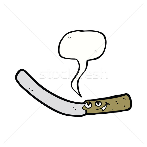 Cartoon кухне ножом речи пузырь стороны дизайна Сток-фото © lineartestpilot