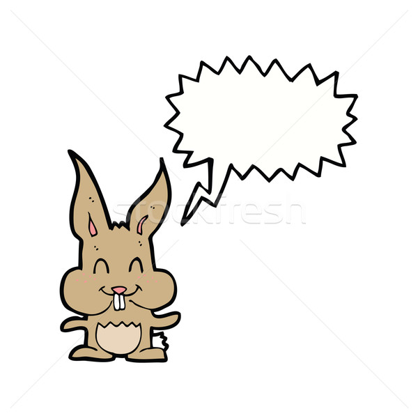 Cartoon кролик речи пузырь стороны дизайна искусства Сток-фото © lineartestpilot
