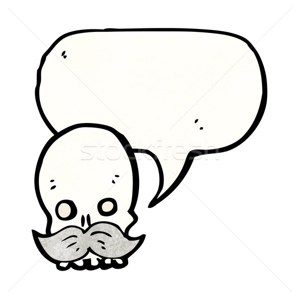 cartoon skull with mustache Stock photo © lineartestpilot