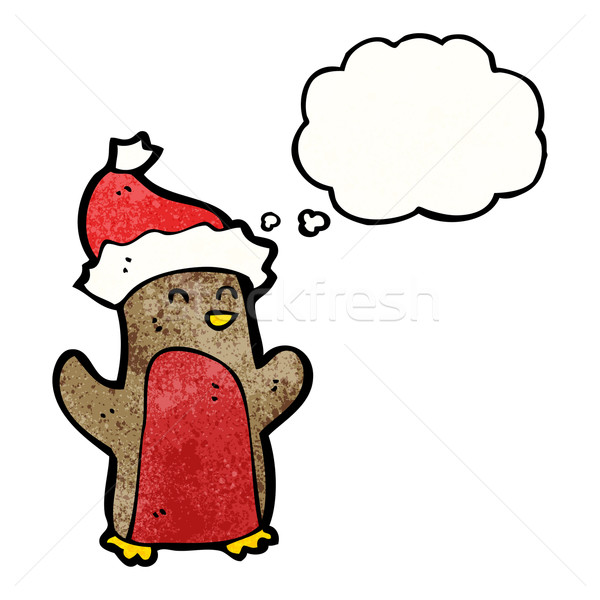 funny christmas robin cartoon Stock photo © lineartestpilot