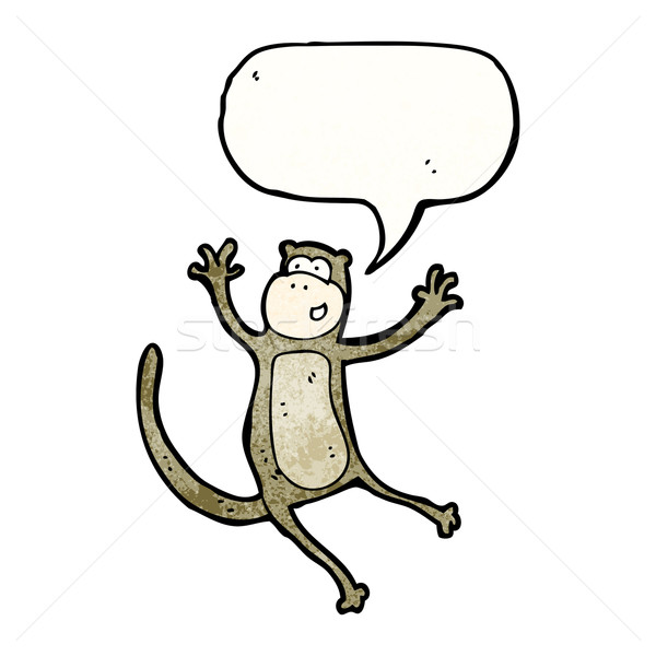 Cartoon małpa retro tekstury odizolowany biały Zdjęcia stock © lineartestpilot