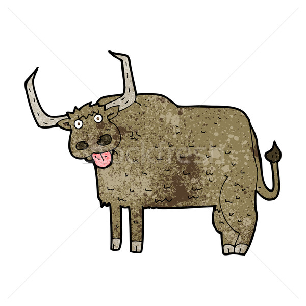 Cartoon poilue vache design art ferme Photo stock © lineartestpilot