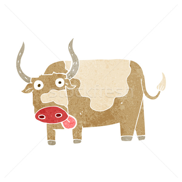 Karikatur Stier Design Kunst Retro funny Stock foto © lineartestpilot