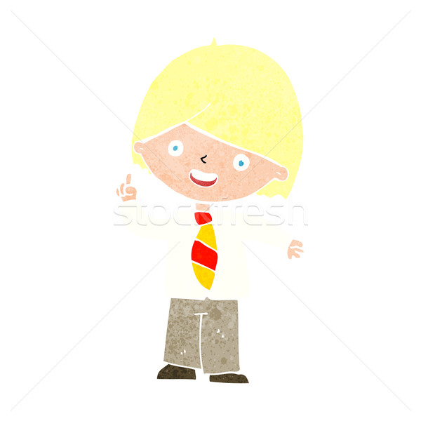 cartoon school boy answering question Stock photo © lineartestpilot