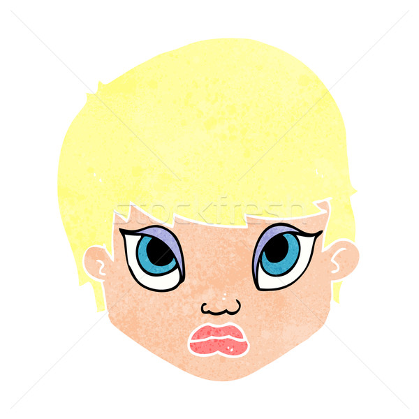 Cartoon дуется женщину стороны лице дизайна Сток-фото © lineartestpilot