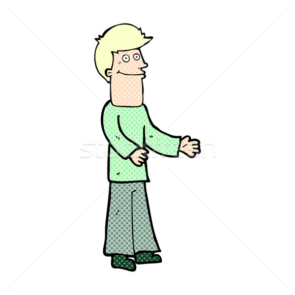 Cômico desenho animado homem ombros retro Foto stock © lineartestpilot