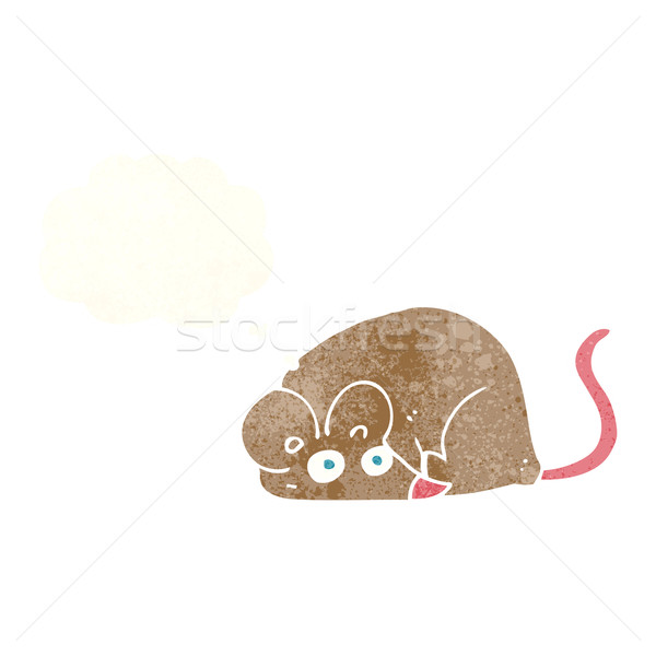 Karikatür fare düşünce balonu el dizayn çılgın Stok fotoğraf © lineartestpilot