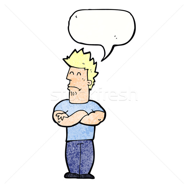 Cartoon дуется человека речи пузырь стороны дизайна Сток-фото © lineartestpilot
