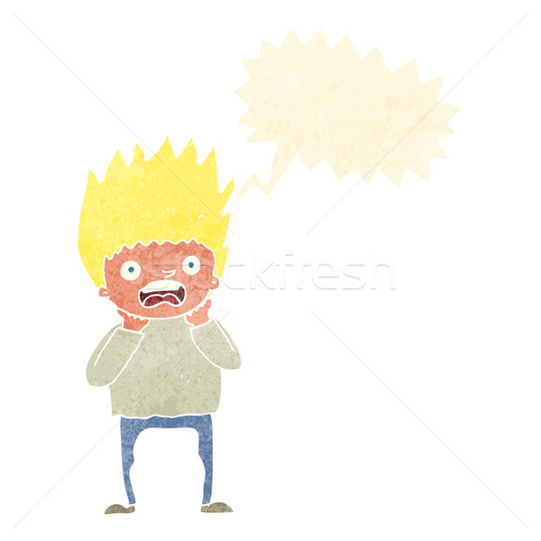 cartoon man panicking with speech bubble Stock photo © lineartestpilot